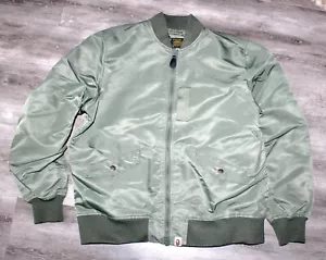 Bape A Bathing Ape MA-1 Military Pilot Bomber Jacket Men Size Small Olive Green - Picture 1 of 6