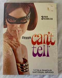 VTG 3 PRS 60s..CAN'T TELL..GRAPHITE..400 NEEDLE / 15 DENIER..STOCKINGS..10.5 33" - Picture 1 of 4