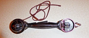uralter Handapparat mit skuriler Taste braunes Bakelit und Metall Fragment - Bild 1 von 4