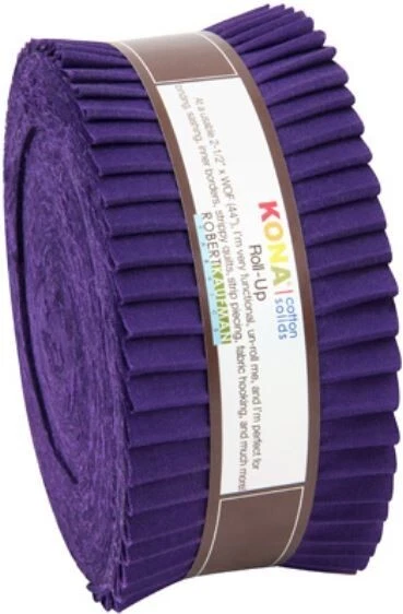Jelly Roll Kona Cotton Solids Purple Quilter's Fabric Roll-Ups Precuts M493.10 - Image 1 of 1