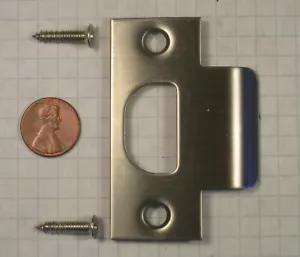 PRIME-LINE #E-2299 STRIKE, SATIN STAINLESS STEEL, 2-3/4" HEIGHT, 1-1/8" WIDTH - Picture 1 of 4