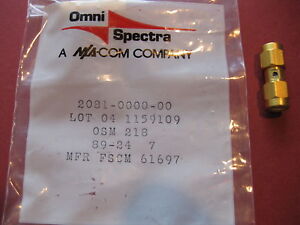 C7 PROFESSIONAL OMNISPECTRA OSM218 2081-0000-00 GOLD SMA MALE-MALE ADAPTER 18GHZ