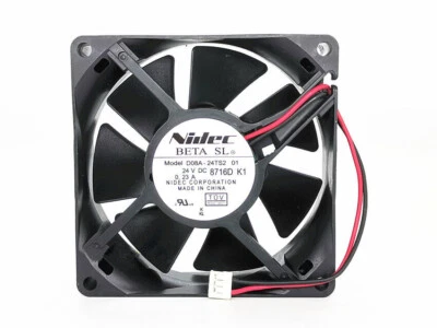 Original Nidec D08A-24TS2 01 DC 24V 0.23A 80mmX25mm 2-Pin Inverter Cooling Fan - Image 1 of 4