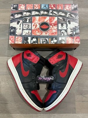 Vintage 1994 VNDS Nike Air Jordan 1 Retro Black Red Bred With Box Size 9.5 - Image 1 of 4