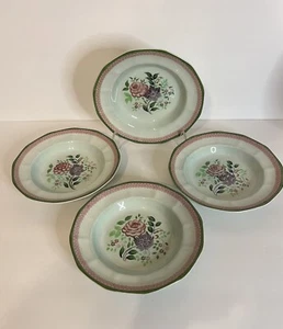 Adams ~ England ~ Calyx Ware ~ MANDALAY ~ Rimmed Soup Bowls (4) ~ EUC - Picture 1 of 6