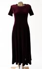 Alexon Luxurious Soft Stretch Velvet Fit Flare Front/Side Split Long Dress 8 Red