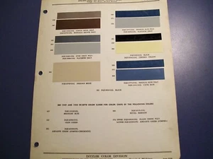 1951 DeSoto De Soto car colors Paint Chips set -Ditzler - Picture 1 of 1