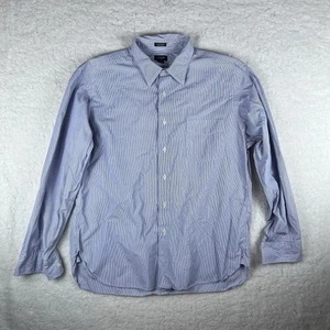 JCrew Mens XL 17 17.5 Blue White Striped Button Up Shirt Hickory Preppy Casual - Picture 1 of 18