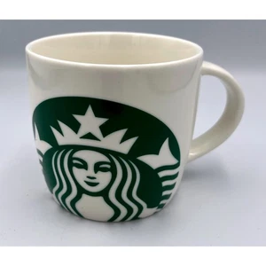 Starbucks Siren Logo Mug 2017 14 oz Large Green Graphic White Ceramic - Picture 1 of 4