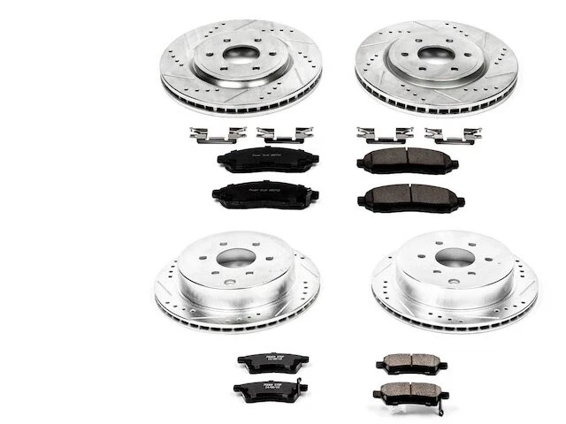 Front and Rear Brake Pad and Rotor Kit For 2009-2012 Suzuki Equator WC381PK - Image 1 of 1