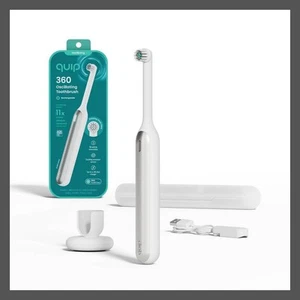 quip 360 Oscillating Rechargeable Electric Toothbrush Travel Case White/Silver - Picture 1 of 17