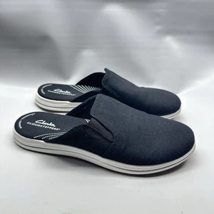 Clarks Breeze Sea schwarze Damen-Pantoletten Sandalen Größe 9,5 Stoff-Pantoletten Schuhe - Bild 1 von 11