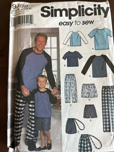 Simplicity Patterns 9499 Boy’s & Men’s Pants,Shorts Knit Top, Bag Sz S-L, S-XL - Picture 1 of 3
