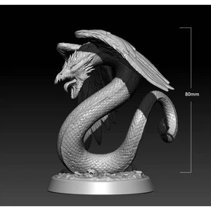 80mm 3D Print Model Kit Winged Dragon Hunter Warrior Fantasy Unpainted - Picture 1 of 2