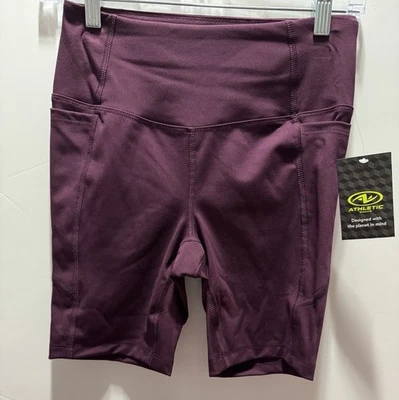 Athletic Works женщин велосипед шорты SZ XS 0-2 Rio сливы твердого новый с Ярлыками твердый карманы - Изображение 1 из 4