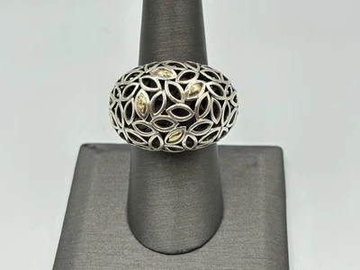 Angela by John Hardy Sterling Silver 14K Gold Open Work Dome Ring - Image 1 of 4