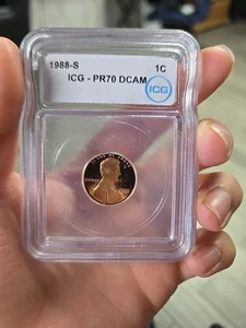 1988-S Lincoln Memorial Cent 1c ICG PR70 DCAM - Picture 1 of 6