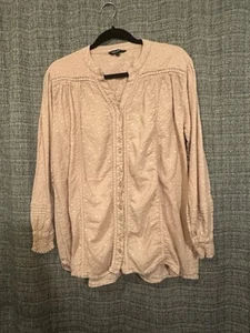 Blusa Boho Boho Con Textura Melocotón Colección Club Z Cuello en V 1X - Imagen 1 de 7