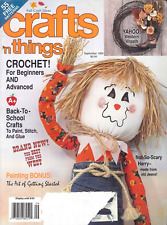 Crafts N Things Magazine Sep 1993 Back To School Tote Cowgirl Doll Afghan Wreath