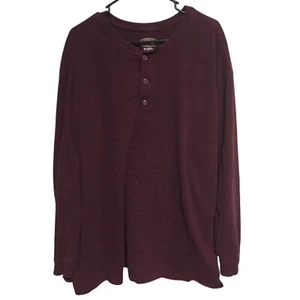 Camisa Foundry Supply Co. Henley Para Hombre Talla 3XL Borgoña Manga Larga Algodón Informal - Imagen 1 de 3