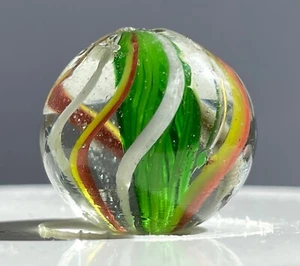 Green Sheathed Latticinio Core Marble 23mm (29/32”) - Picture 1 of 14