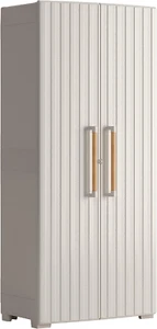 Groove Armadio Portascope Da Esterno, Porte Effetto Legno, Beige/Sabbia, 80X45X1 - Foto 1 di 12