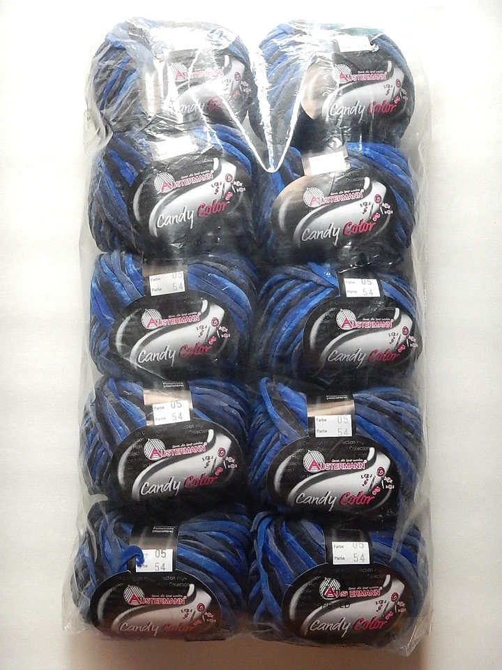10 Balls Austermann Candy Color Yarn Blue - Image 1 of 1