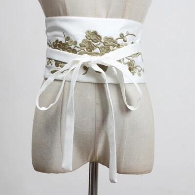 Cinturón Japonés Satinado Kimono Sedoso Yukata Bordado Corsé Cintura Faja Elegante Foto 1 de 4
