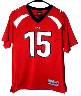 Kids Utah Utes Football Jersey by Genuine Stuff in Size Youth Lg 14/16 - Image 1 of 4