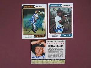1974 Topps Authentic Autograph Rod Carew And Jim Palmer Plus 1 Extra LQQK - Bild 1 von 12