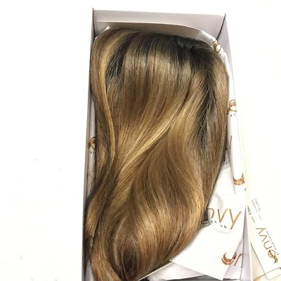 Envy Carley Monofilament Wig Short Bob Bangs Sleek Straight Golden Nutmeg Blonde - Image 1 of 3