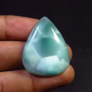 Green Hemimorphite Gems 32x26x6mm 37Cts Hemimorphite Cabs Loose Pear Shape HM-04 - Picture 1 of 8