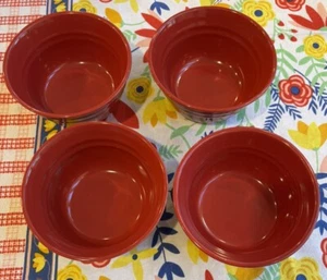 4 x Rachael Ray DOUBLE RIDGE RED 6" Cereal Soup Bowls Retired - Picture 1 of 3