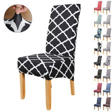 Large Size Dining Chairs Covers Spandex Printed Banquet Slipcover Seat Protector