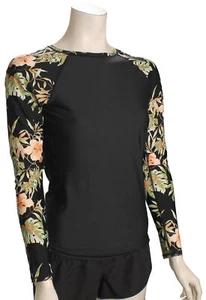 Volcom For The Tides LS Women's Rash Guard - Black Combo - New - Picture 1 of 1