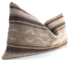 Decorative Handmade Turkish Kilim Lumbar Pillow Cover 12x24 Kilim Sofa Cushion - Picture 1 of 10