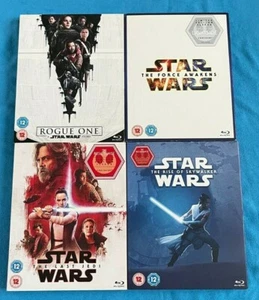 Star Wars Blu-Ray Collection. Rogue One-Force Awakens-Last Jedi-Skywalker. - Picture 1 of 1