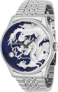 Invicta Men's 46 mm Vintage Silver Embossed Dragon Automatic Blue MOP Dial Watch - Picture 1 of 1