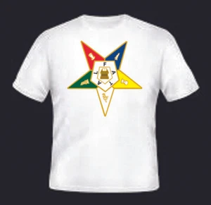 Eastern Star Short Sleeve T-Shirt (White) - (OES-GPT) - Picture 1 of 1