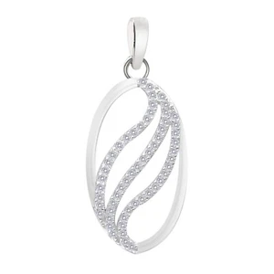 14KT White Gold 0.13Ct 100% Natural IGI Certified White Diamond Women's Pendant - Picture 1 of 4