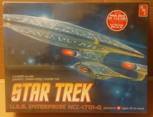 Star Trek Model 1:1400 Scale USS Enterprise D AMT #656 SEALED W/ Aztec Decals - Picture 1 of 4