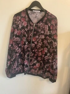 Maurices long sleeve sheer floral zip polyester jacket top 1X - Picture 1 of 2