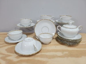 Schirnding Feston Scalloped Off White /w Gold Trim 19Pcs Tea Set - Picture 1 of 10