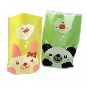 Gusset Panda and Bunny Print Bags - Cupcake Favour Sweets Standing Treat Favor - Picture 1 of 5