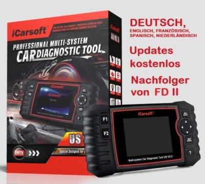 iCarsoft US V2.0 Diagnosegerät für Ford Jeep OBD Diagnose & Service Rückstellung - Bild 1 von 4