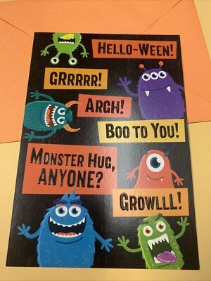 Happy Halloween Scary Spooky Monsters Inc. 5”x7” Hallmark Greeting Card - Image 1 of 4