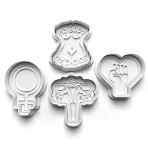 Women's Rights Cookie Cutters + Stamps for Baking, Crafts 4 Cutters 4 Stamp 0828 - Picture 1 of 6