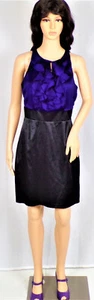 A. BYER size 9 purple/black sleeveless sheath dress easy care poly/cotton/span - Picture 1 of 12