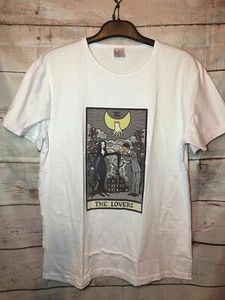 PLUS SIZE 2XL WOMENS GRAPHIC T-SHIRT THE LOVERS TAROT STYLE - Picture 1 of 4