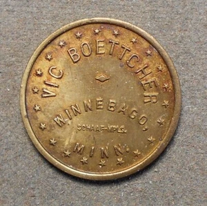 Winnebago, Minn., Vic Boettcher gut für 5c im Handel. Messing, 22 mm - Bild 1 von 2